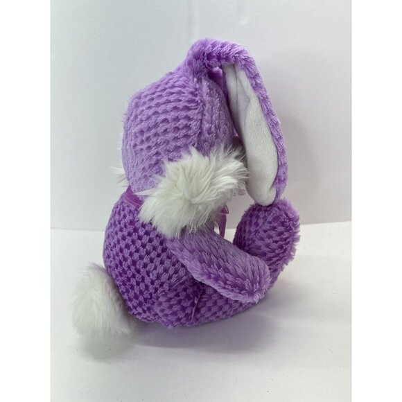 2009 Chrisha Playful Plush Purple Easter Bunny Rabbit 10 Inch Stuffed Animal Toy - Picture 7 of 11